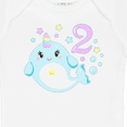 thumbnail image 4 of Inktastic Happy 2nd Birthday with Cute Narwhal Stars and Bubbles Boys or Girls Baby Bodysuit, 4 of 5