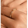 thumbnail image 4 of 14K Solid Gold Thin Gold Band Ring Diamond Simple Promise Ring Everyday Ring., 4 of 5