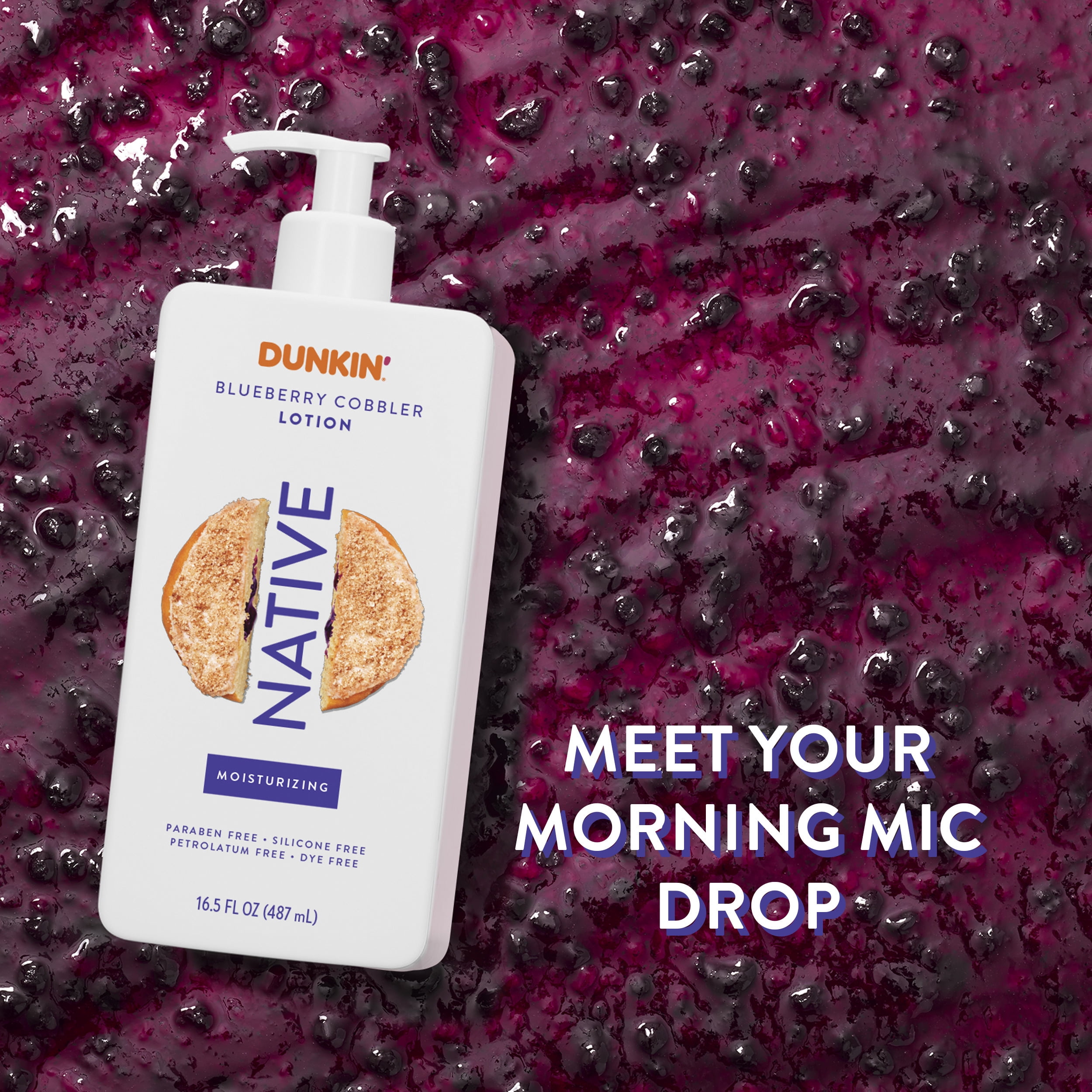 Native Dunkin Moisturizing Body Lotion, Blueberry Cobbler ,16.5 oz