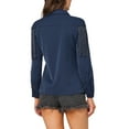 thumbnail image 4 of INSPIRE CHIC Women's Fringe Shirts Long Sleeve Button Down Chic Western Cowgirl Tops S Navy Blue, 4 of 7