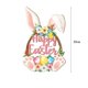 thumbnail image 4 of Decoraciones de Pascua, adornos de Pascua, regalos de Pascua Placa de puerta de madera de conejito de Pascua: una pared de Pascua feliz con decoraciones florales y rodajas de madera colgantes, 4 of 6