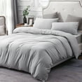 thumbnail image 3 of PURE ERA Duvet Cover Set - Ultra Soft Jersey Knit Cotton Home Bedding Heather Gray Twin Size, 1 Duvet Cover and 1 Pillow Sham, 3 of 5