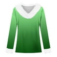 thumbnail image 4 of T-Shirt à Manches Longues pour Femmes Liquidation T-Shirt en Polyester pour Femmes T-Shirt de Noël en Peluche Col en Peluche Poignets en Peluche Dégradé T-Shirt à Manches Longues, 4 of 4