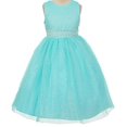 thumbnail image 5 of Little Girls Shiny Glitter Sparkle Waist Belt Flowers Girls Dresses Aqua Size 2, 5 of 5