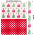 thumbnail image 4 of HOMERAL Reversible Baby Shower Wrapping Paper Roll - Mini Roll - Pink Angels & Red Polka Dot Gift Wrap For Girl Baby Shower, Birthday - 17 Inch x 33 Feet, 4 of 6