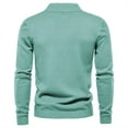 thumbnail image 3 of TFEOQRY Pullover Sweater for Men Solid Color Loose Comfortable Knit Wear Long Sleeved Stand Up Collar Sweater Top Green, 3 of 3