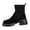 R-663 Black, variant on Womens Ankle Boots Round Toe Patchwork Detail Mid Block Heel for Casual Winter Wear
