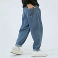 thumbnail image 2 of WRKEKC Jeans for Boys, Boys Summer Pants, Children's Jeans Boys Pants Ribbon Pocket Sports Casual Jeans, 2 of 4