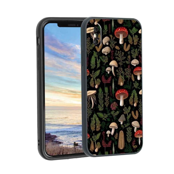 Compatible with iPhone XS Max Phone Case, Mushroom-Woodland-12 Case Silicone Protective for Teen Girl Boy Case for iPhone XS Max