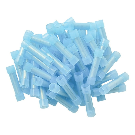 120 Pack 16-14 Ga Gauge AWG Wire Butt Connectors Blue Nylon Crimp Terminals Car