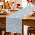 thumbnail image 5 of Gray Blue Dandelion Table Runner - 60 Inch Long Spring Flowers Modern Minimalist Cotton and Linen Blended Dress Scarves Farmhouse Table Runner for Kitchen Dining, Coffee Table, 13" x 60", 5 of 8