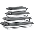 thumbnail image 1 of Sorbus Plat de Cuisson en Verre Profond, Ensemble de 4 Contenants de Rangement pour Préparation de Repas avec Couvercles (8 Pcs), 1 of 7