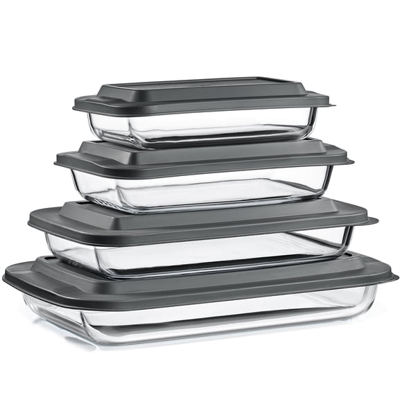 Sorbus Deep Glass Baking Dish, Meal Prep Storage Container Set of 4 with Lids (8 Pcs)
