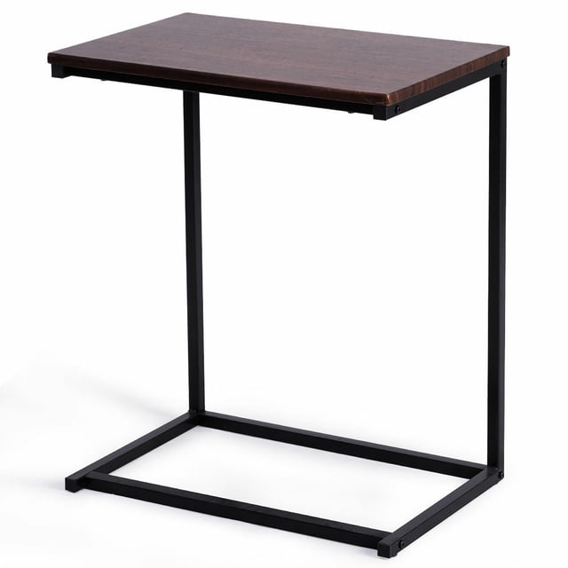 Costway 22"x14"x26" Sofa Side End Table Laptop Holder Multiple Stand Desk Walnut