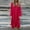 Red, variant on Zedker Women Short Sleeve Dresses Elastic Waist Midi Tiered Dresses Casual Tunic Dress, Plus Size Red L