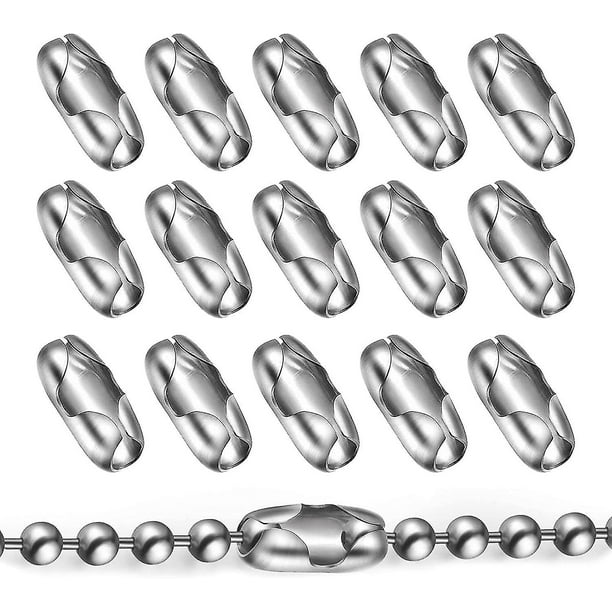 100 Uds. Conectores de cadena de bolas Conectores de clip de cadena de bolas de repuesto plateados para cortinas verticales Conectores de cadena de bolas para cadenas de bolas collares pulsera