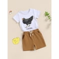 thumbnail image 3 of Bagilaanoe 2pcs Toddler Baby Boy Shorts Set Short Sleeve Letter Print T Shirt Tops + Shorts 12M 18M 24M 3T 4T 5T Kids Casual Summer Clothes, 3 of 7