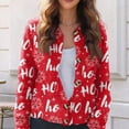 thumbnail image 6 of WTOBBY Women's Fashion Christmas Print Long Sleeve Knitted Cardigan Button Jacket, Festive and Cozy Holiday Sweater with Button Front for Winter Style,Vermilion 2XL, 6 of 6