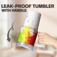 thumbnail image 5 of 20oz Double Wall Insulated Handle Tumbler Stainless Steel Geometric Pattern Leak Proof Lid With Straw Travel Mug, 5 of 5