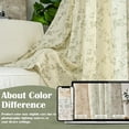 thumbnail image 6 of Linen Farmhouse Curtains Green Floral Curtains 63 Inch Length Back Tab Drapes for Living Room Bedroom Light Filtering Country Vintage Rod Pocket Curtain, 2 Panels, Green on Beige, 6 of 10