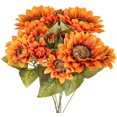 thumbnail image 2 of Dalrosia Vintage Artificial Sunflowers 18.9 Inches with Long Stem Silk Orange Sunflowers Faux Flower for Home Wedding Garden Thanksgiving Decoration, 2 of 8