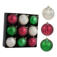 thumbnail image 4 of 9 adornos navideños con bolas brillantes para colgar en el árbol de Navidad, 7,6 cm Rojo plateado verde, 4 of 9