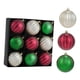 thumbnail image 4 of 9 adornos navideños con purpurina de 3 pulgadas para aniversario, para interiores y exteriores. Rojo plateado verde, 4 of 9