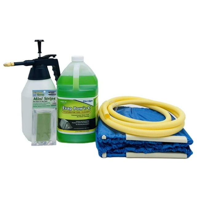 Complete Mini Split Cleaning Kit Featuring Nu-Calgon Evap Pow'r C Coil Cleaner & CleanAir Odour Treatment Tab