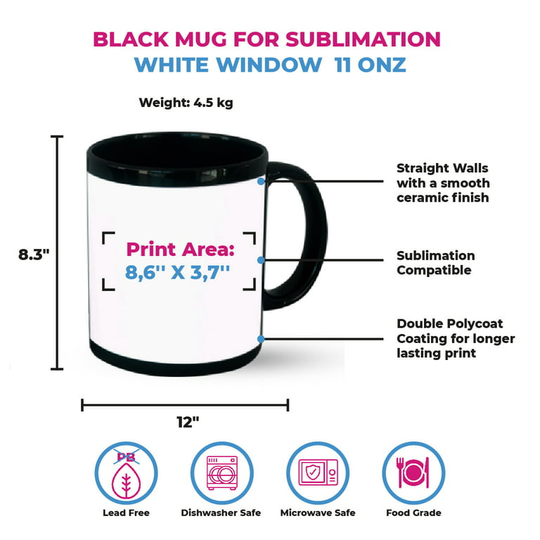 SketchLab Mirror mugs for sublimation 11 oz,Creating Custom Coffee Mugs,  heat Press Sublimation Mug, Infusible Blank with Sublimation Ink.