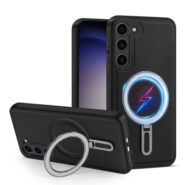 Magnetic Case for Samsung Galaxy S23 Case with Stand,Compatible with MagSafe,Military Grade Drop Protection Shockproof PU Leather Back Protective Case for Samsung Galaxy S23,Brown