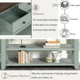 thumbnail image 6 of 48" Solid Wood Console Table with Drawers and Shelves, Sofa Couch Entryway Table for Hallway, in Retro Blue, 6 of 8