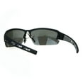 thumbnail image 4 of Mens Xloop Rectangular Half Rim Baseball Sport Plastic Sunglasses Silver Mirror Grey, 4 of 4