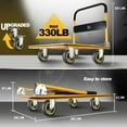 thumbnail image 3 of Push Cart Dolly by Wellmax, Moving Platform Hand Truck, Foldable for Easy Storage and 360 Degree Swivel Wheels with 330lb Weight Capacity, Yellow Color, 3 of 7