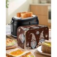 thumbnail image 4 of Coffee Gnomes Small Toaster Cover 2 Slice, Kitchen Appliance Covers, Coffee Beans Cups Brown Toaster Oven Cover with Loop, Bread Machine Cover Polyester Dust Cover Protection, 4 of 4
