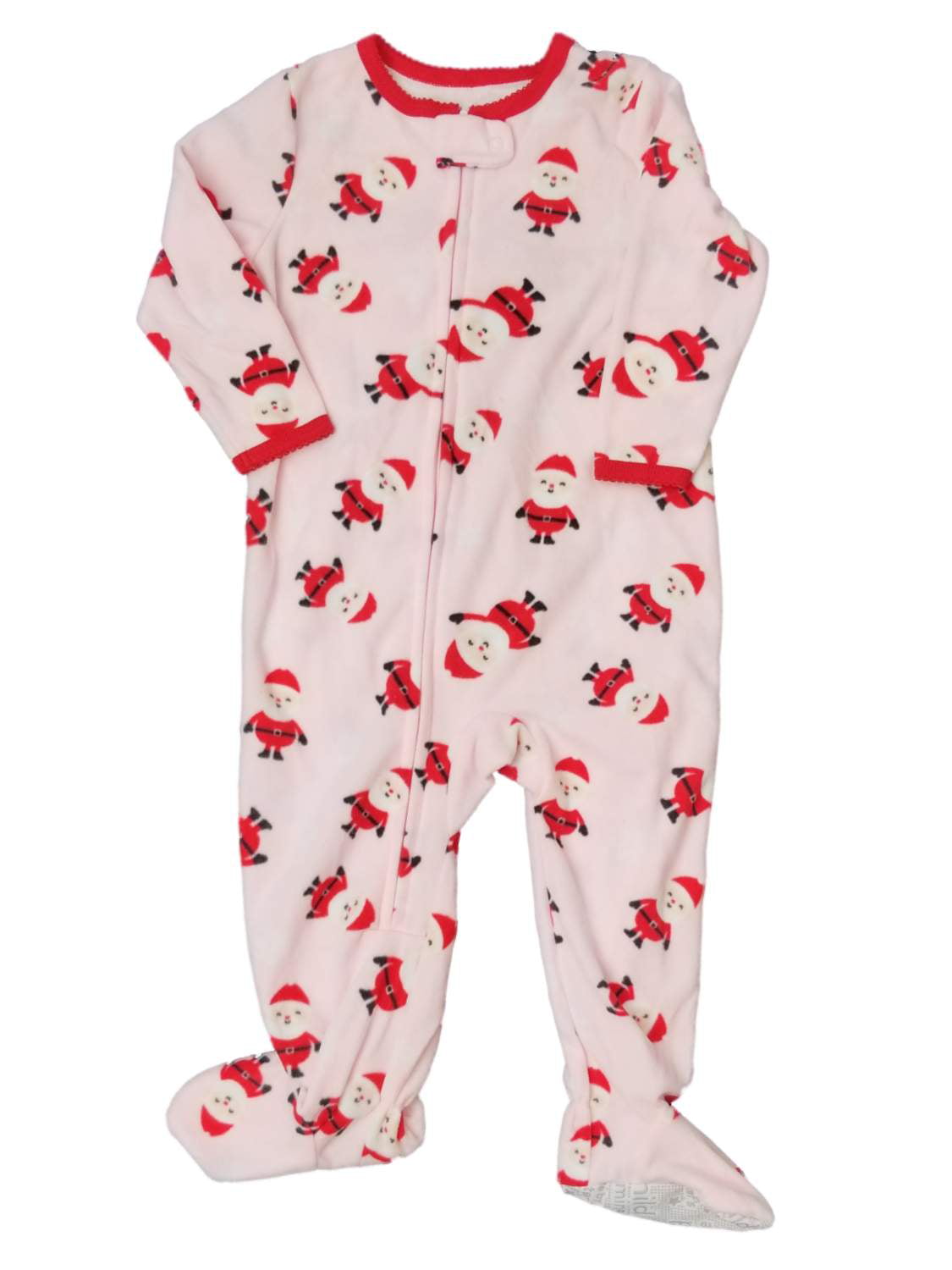 Carter's Carters Infant Girls Pink Fleece Santa Sleeper Holiday Christmas Pajamas Walmart