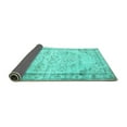 thumbnail image 2 of Ahgly Company Indoor Square Abstract Turquoise Blue Contemporary Area Rugs, 4' Square, 2 of 4