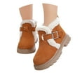 thumbnail image 3 of Gibobby Girls' Boots Children's Boots Outdoor Boots Girls' Plush Short Boots Boys' boots,Brown,6-7 Y, 3 of 9
