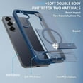 thumbnail image 5 of For Samsung Galaxy S25 Edge Magnetic Phone Case,Compatible with Mag-Safe,Built-in Retractable Kickstand,Military Grade Shockproof Anti-Scratch Ultra Slim Skin Feel Translucent Phone Case,Darkblue, 5 of 7