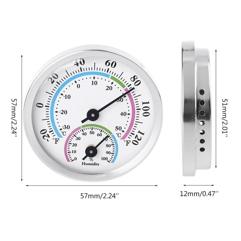 Techinal Mini Indoor Thermometer Hygrometer Analog 2 in 1 Temperature  Humidity Monitor Gauge for Home Room Outdoor Offices 