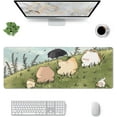 thumbnail image 3 of Cute Bear Mouse Pad - Large Green Anime Kawaii Bunny Gaming Keyboard Mat, Extended Non-Slip Rubber Base Desk Mat for Childs Boys Girls (31.5"x11.8"), 3 of 6