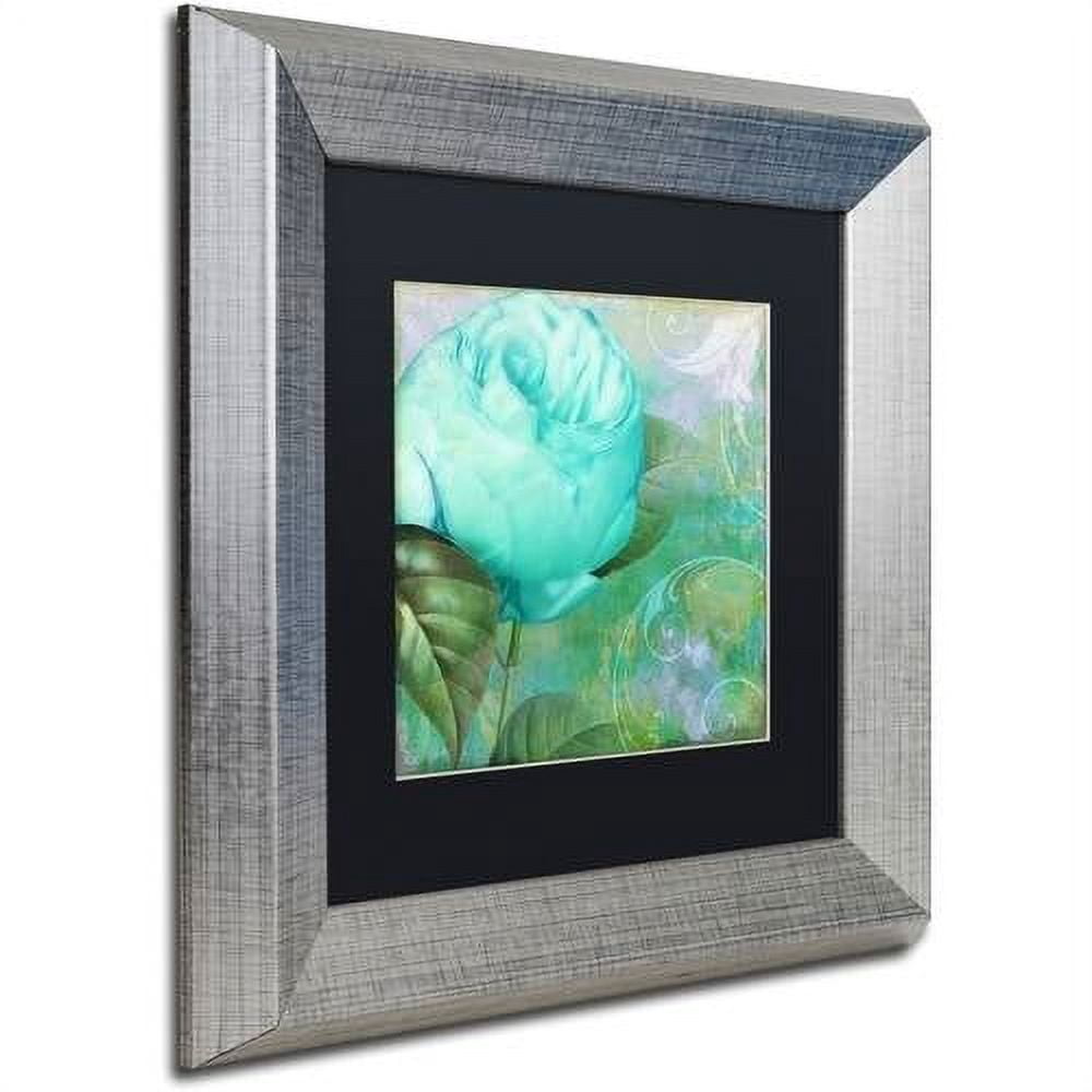 Trademark Fine Art "Aqua Rose I" Canvas Art by Color Bakery Black Matte, Silver Frame