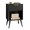 Black, variant on Rattan Nightstand with Opening Storage,Boho Bedside Table with Drawer,Wood Nightstand with Solid Wood Legs,End Side Table for Living Room,Bedroom,Small Space Natural CTG62Y