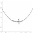 thumbnail image 2 of Beautiful 14k White Gold Polished Twisted Sideways Cross 17 inch Necklace, 2 of 2