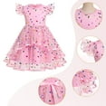 thumbnail image 3 of IBTOM CASTLE Kids Girls Birthday Party Dress Butterfly Daisy Polka Dots Embroidery Princess Tulle Wedding Pageant Evening Gown 9-10 Years Pink Polka Dots, 3 of 8