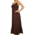 thumbnail image 3 of Sakkas Allie Stonewashed Embroidered Adjustable Spaghetti Straps Long Dress - Chocolate - S/M, 3 of 5