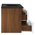 thumbnail image 5 of Wall Mount Sink Vanity Cabinet, White Walnut Black, Wood, Mid Century Hotel Bedroom Bathroom, Modern HB33676, 5 of 9