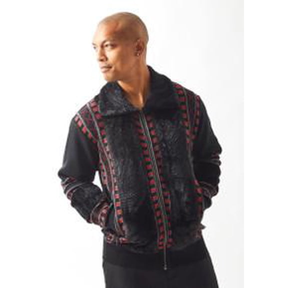 Silversilk Mens Black Zipper Front Sweater Fleece Front 61002
