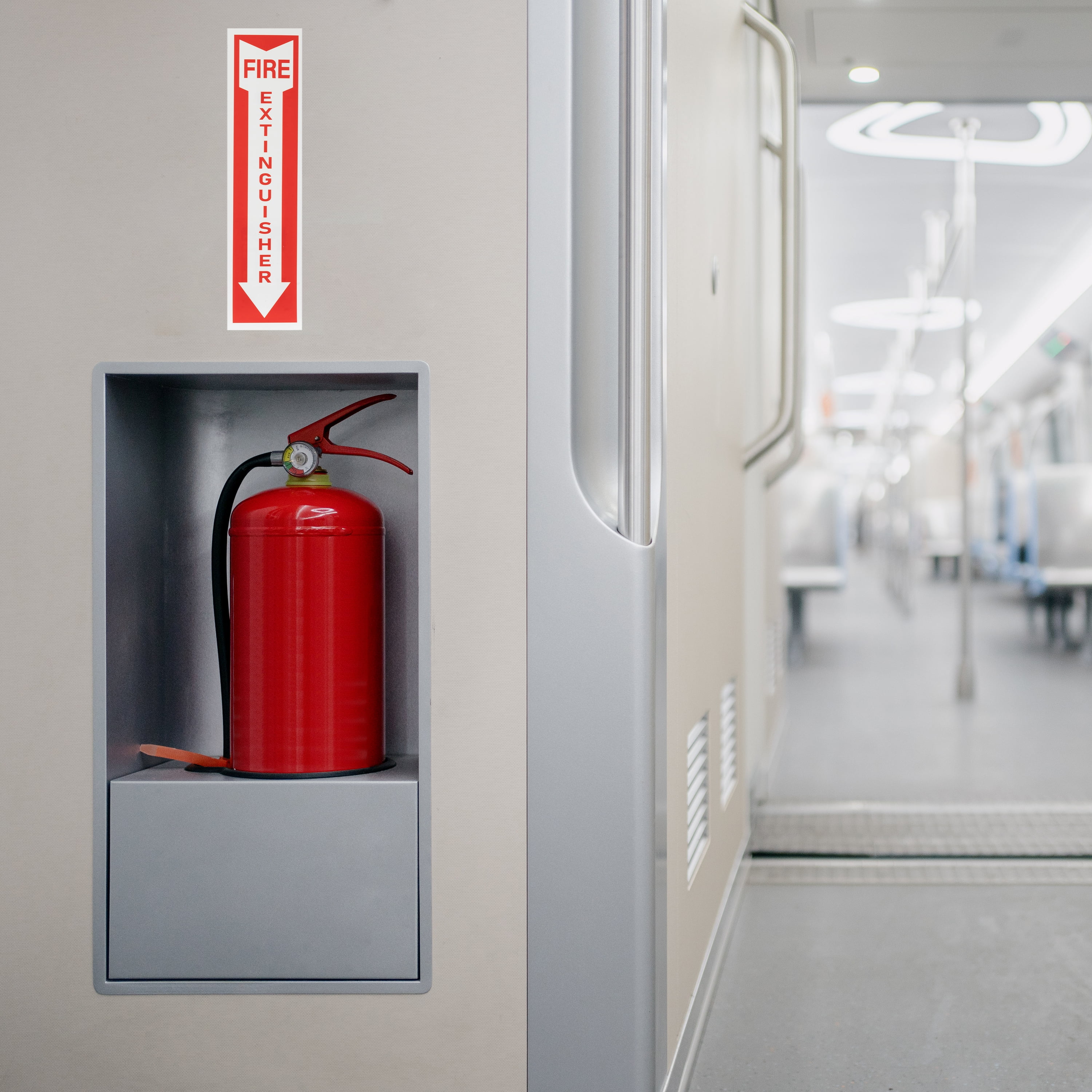 (6 pack) Pen+Gear FIRE EXTINGUISHER SIGN, 2x8 inches, High-Visibility Red, Lightweight, Clear Identification