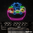 thumbnail image 2 of Craftnamesign Cow Ramen Neon Sign, Ramen Restaurant Decor, Cow Wall Art, Ramen Signs, 2 of 4