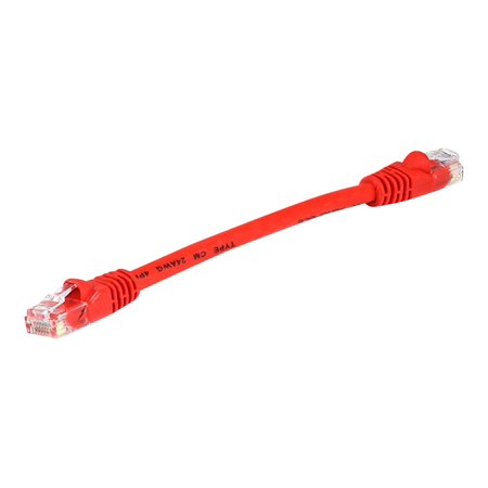 UPC: 0844660075059 | Monoprice – Patch cable – RJ-45 (M) to RJ-45 (M) – 6 in – UTP – CAT 6 – booted  snagless  stranded – red